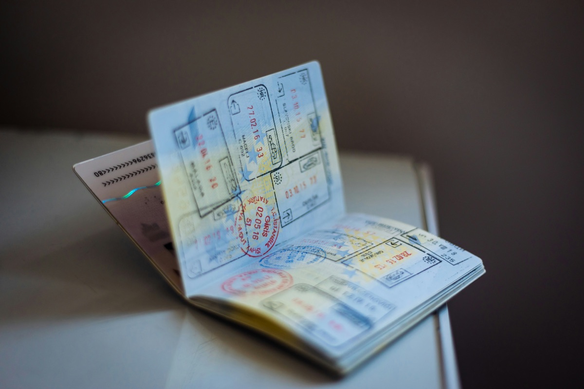 Passport with an Istanbul entry stamp, used for the investor residence permit application in Turkey